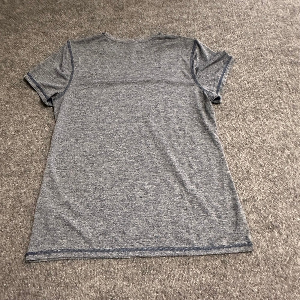 Adidas Shirt Womens Size L Blue Heathered Short Sleeve Athletic Gym Training
